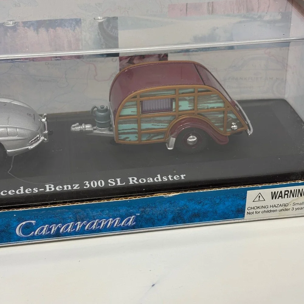 Mercedes-Benz 300 SL Roadster w Trailer Gray 1:43 Cararama Diecast